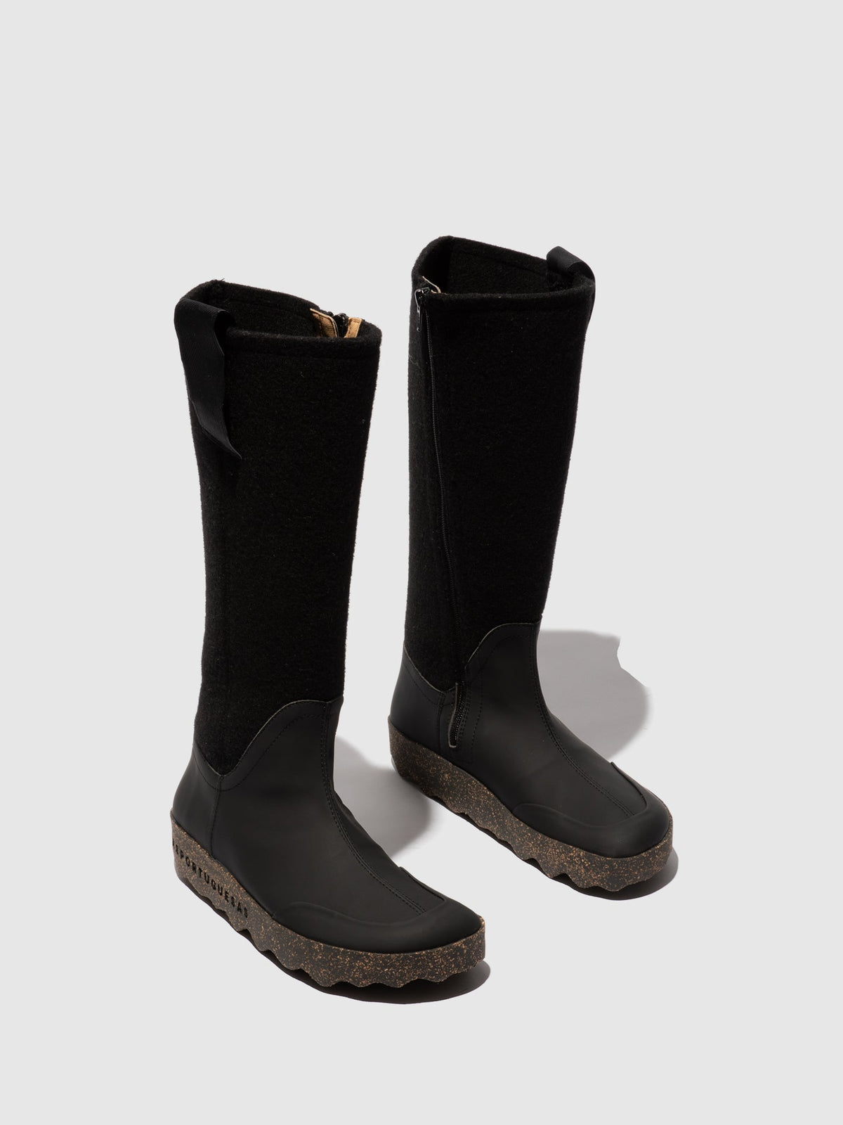 Botas com fecho em ráfia ecológica As Portuguesas CRISS preto