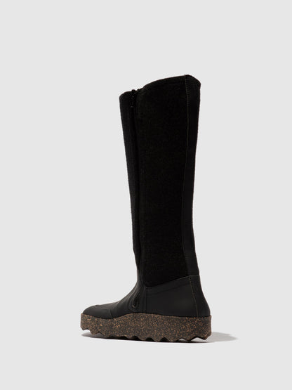 Botas com fecho em ráfia ecológica As Portuguesas CRISS preto