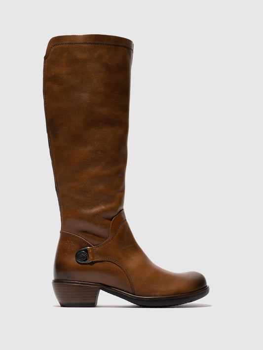Botas com fecho em pele FLY London MISTRY camel