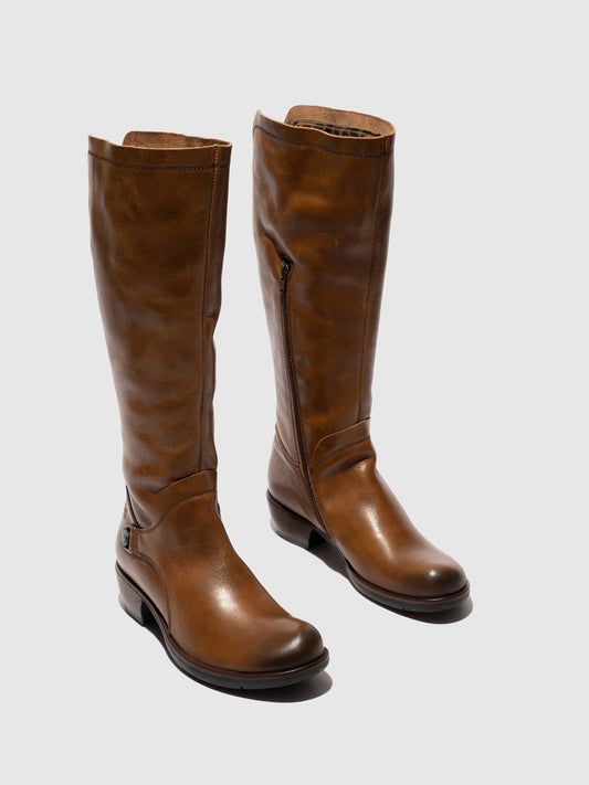 Botas com fecho em pele FLY London MISTRY camel