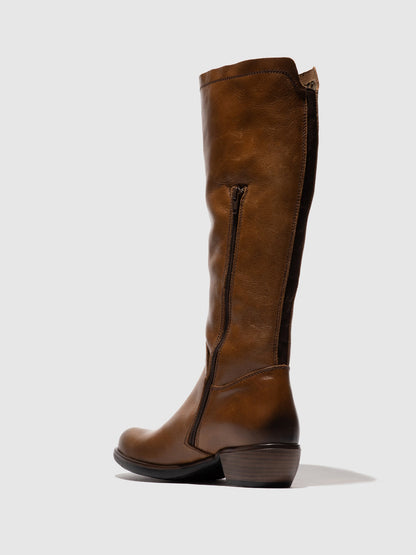 Botas com fecho em pele FLY London MISTRY camel