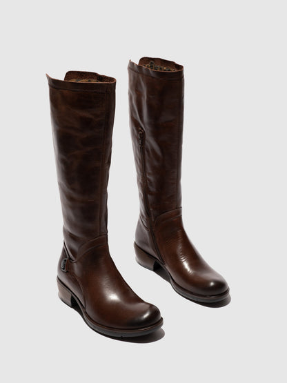Botas com fecho em pele FLY London MISTRY castanho-escuro
