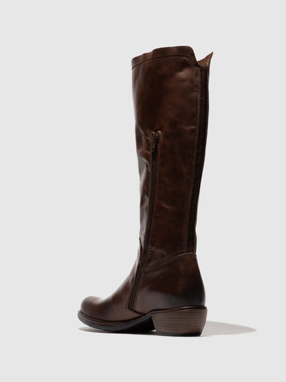 Botas com fecho em pele FLY London MISTRY castanho-escuro