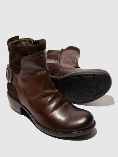 Botins com fivela FLY London MEL castanho-escuro