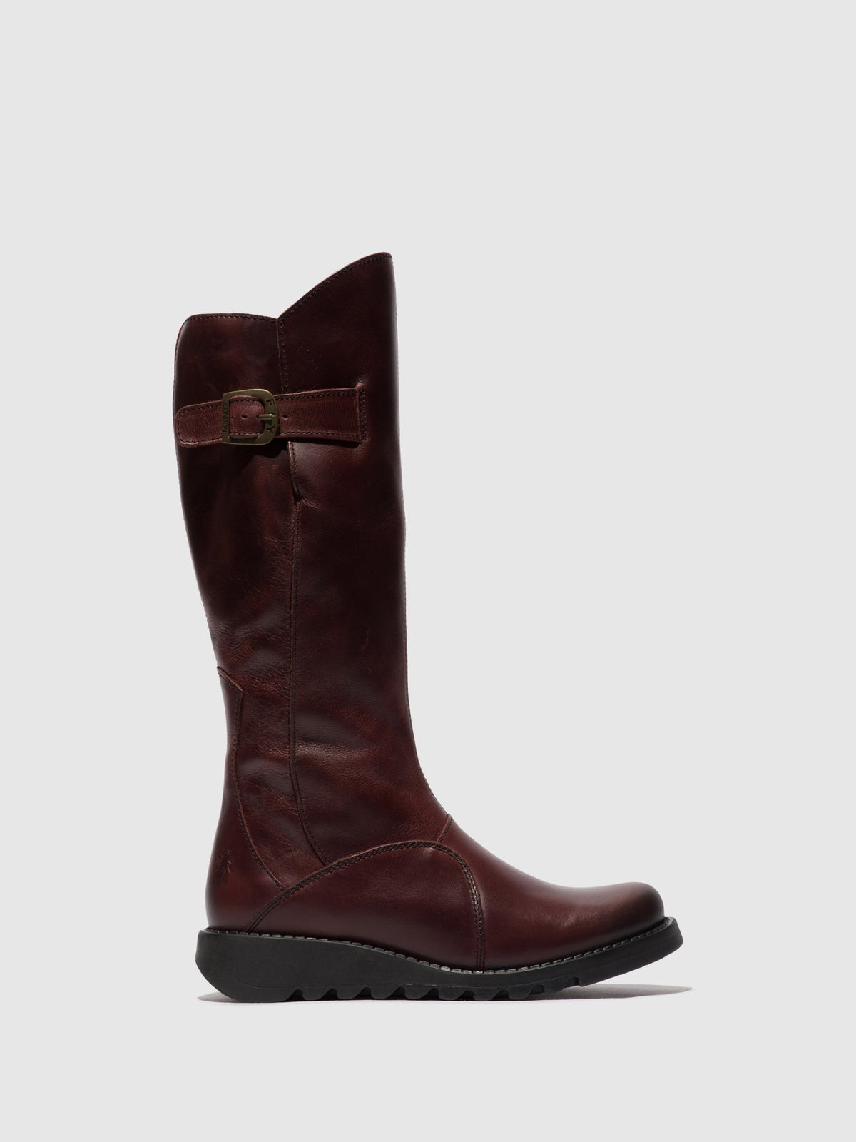 Botas com fivela em pele FLY London MOL 2 vinho(preto sole)