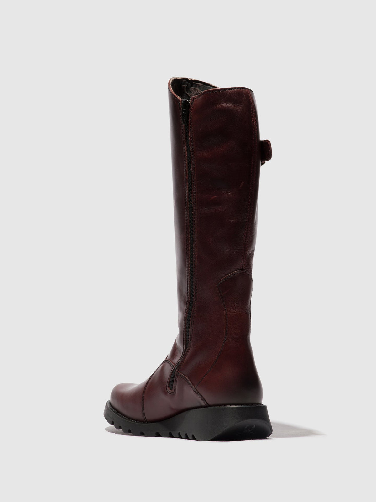 Botas com fivela em pele FLY London MOL 2 vinho(preto sole)