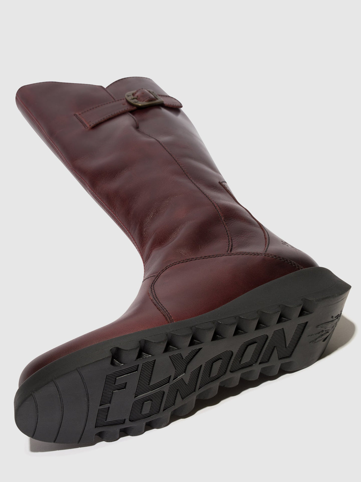 Botas com fivela em pele FLY London MOL 2 vinho(preto sole)