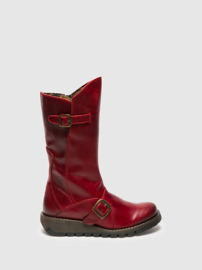 Botas com fivela FLY London MES 2 vermelho