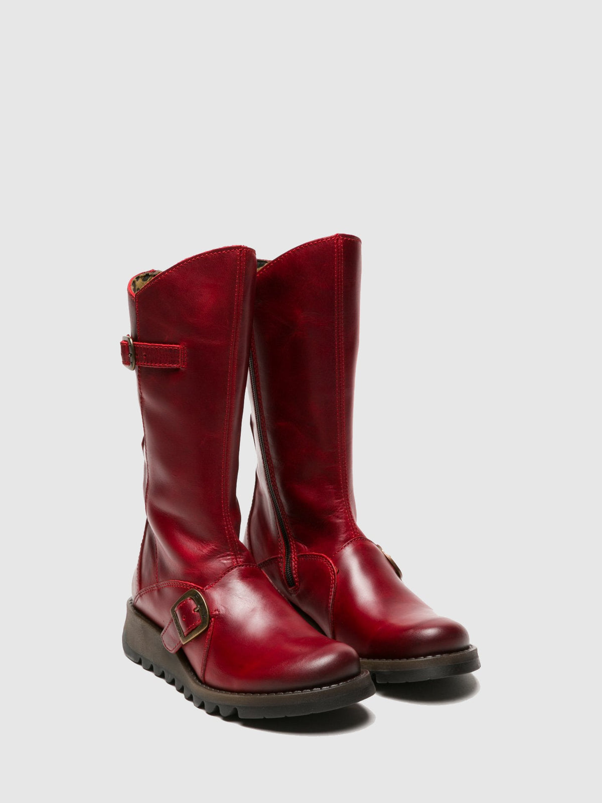 Botas com fivela FLY London MES 2 vermelho