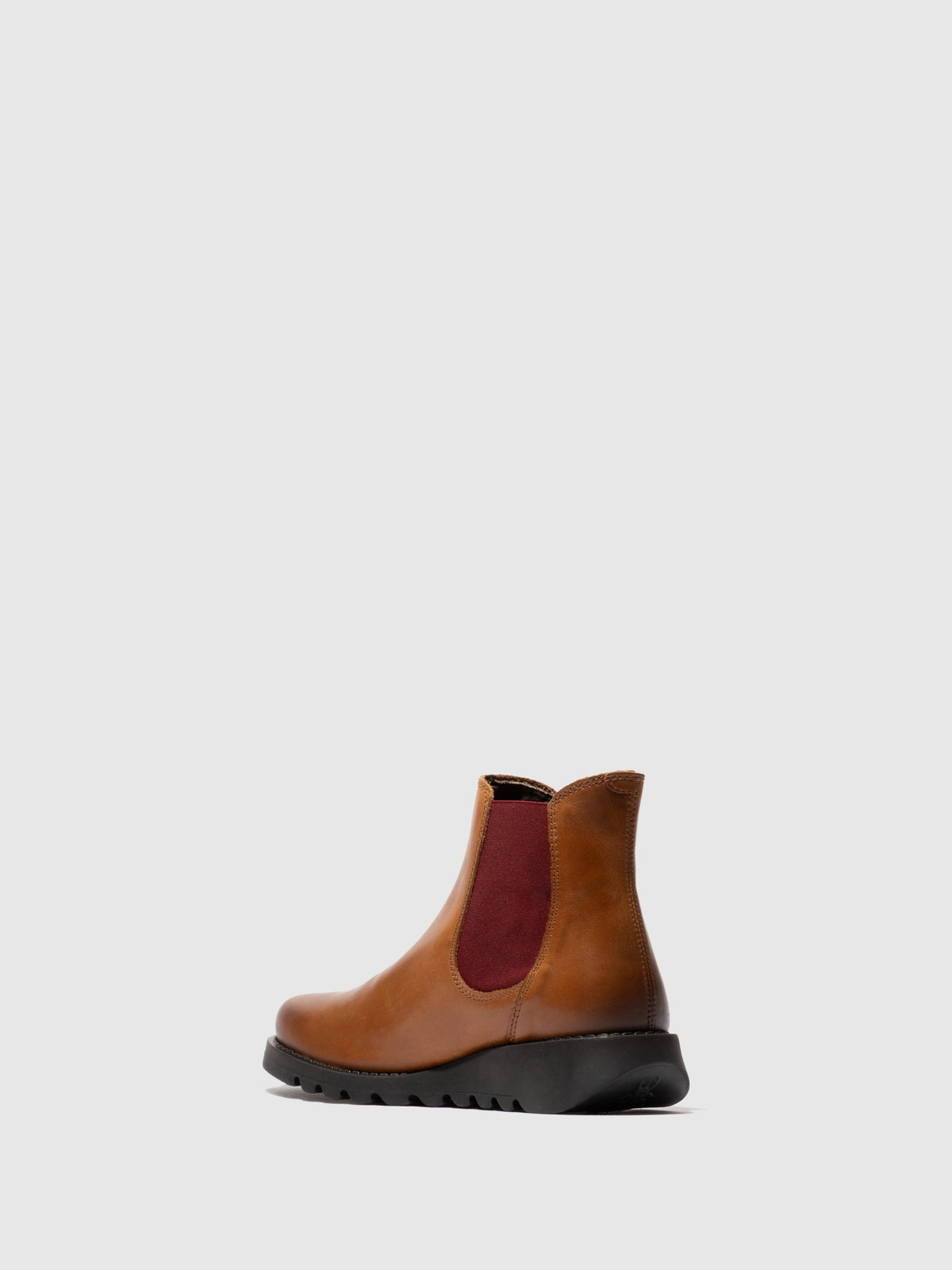 Botins Chelsea em pele FLY London SALV castanho médio (vermelho elastic)