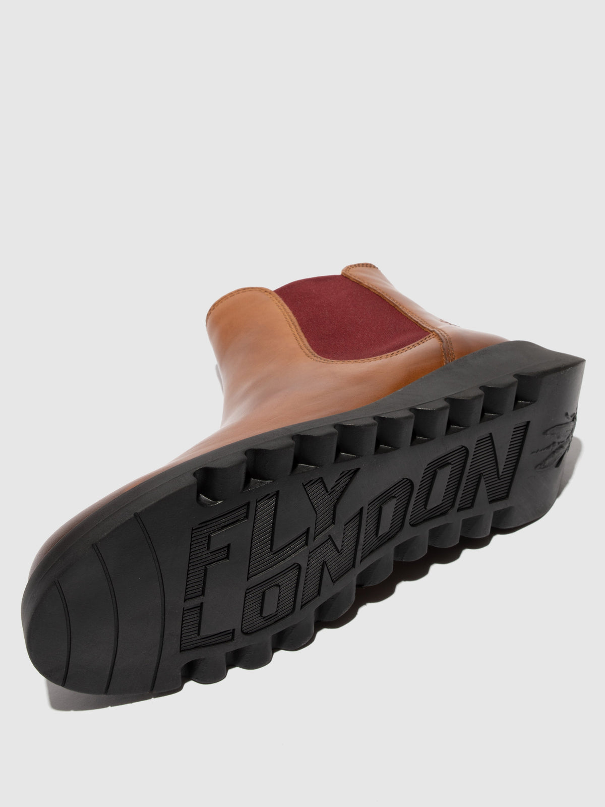 Botins Chelsea em pele FLY London SALV castanho médio (vermelho elastic)