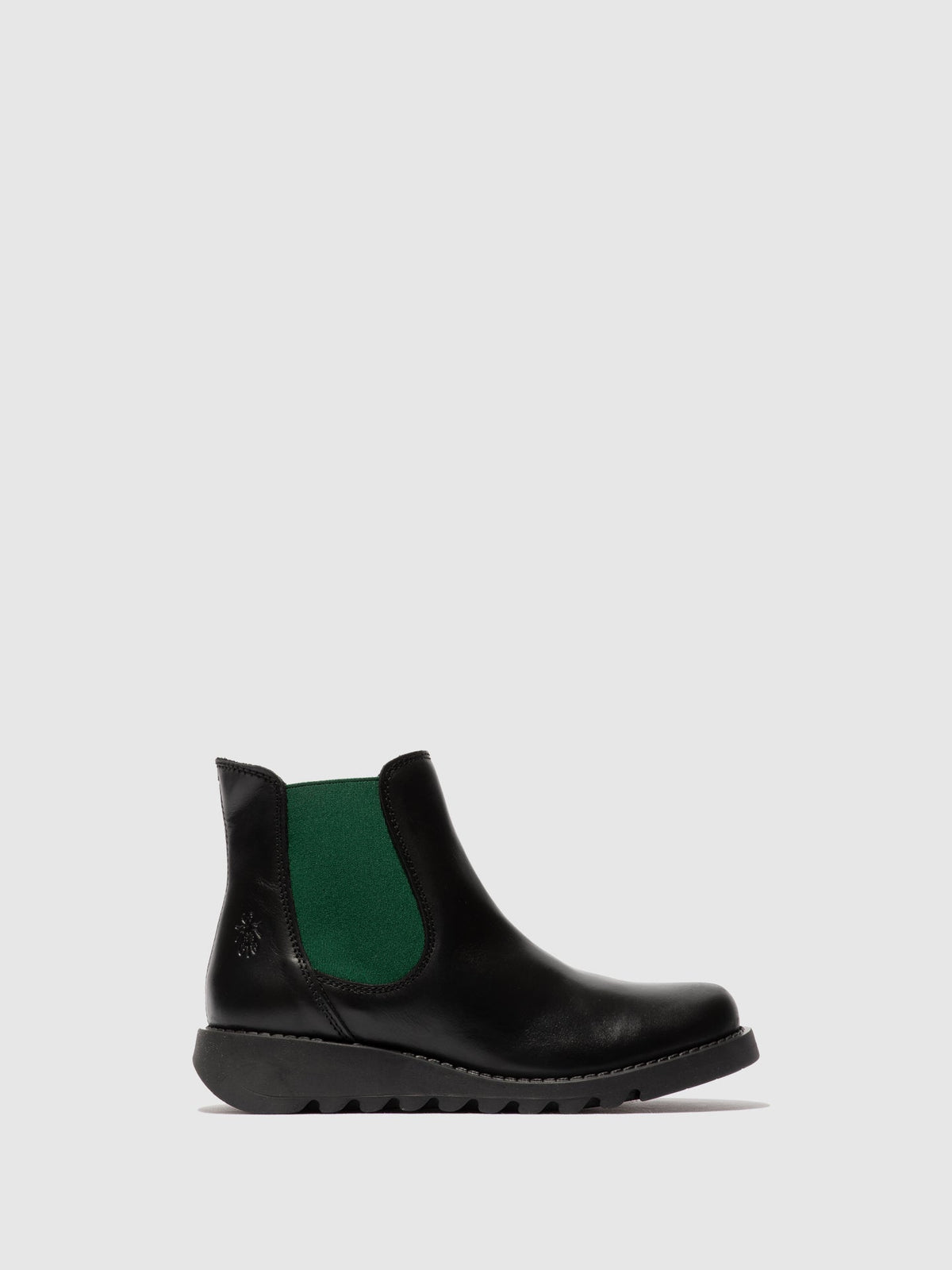 Botins Chelsea em pele FLY London SALV preto (teal elastic)