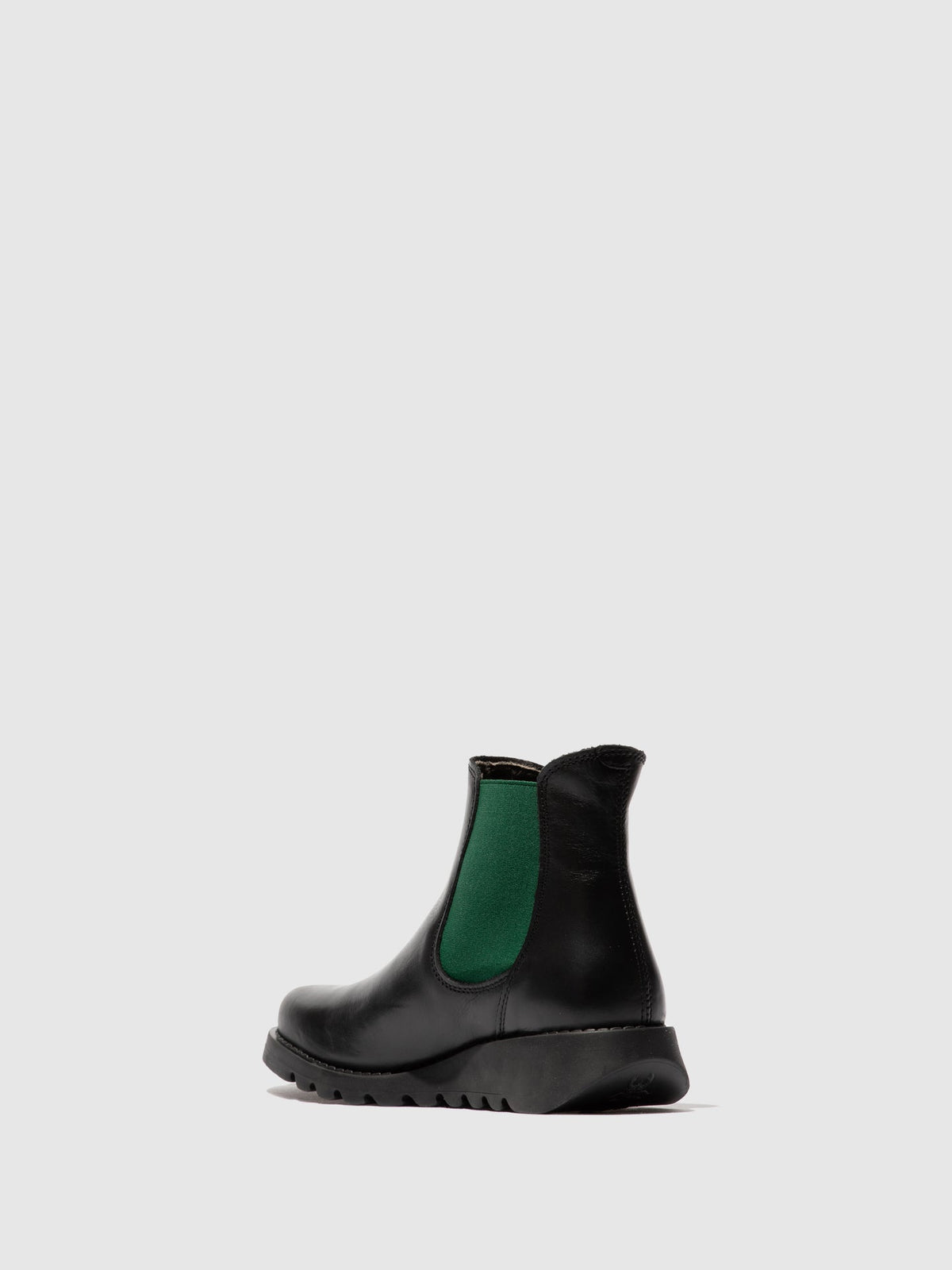 Botins Chelsea em pele FLY London SALV preto (teal elastic)