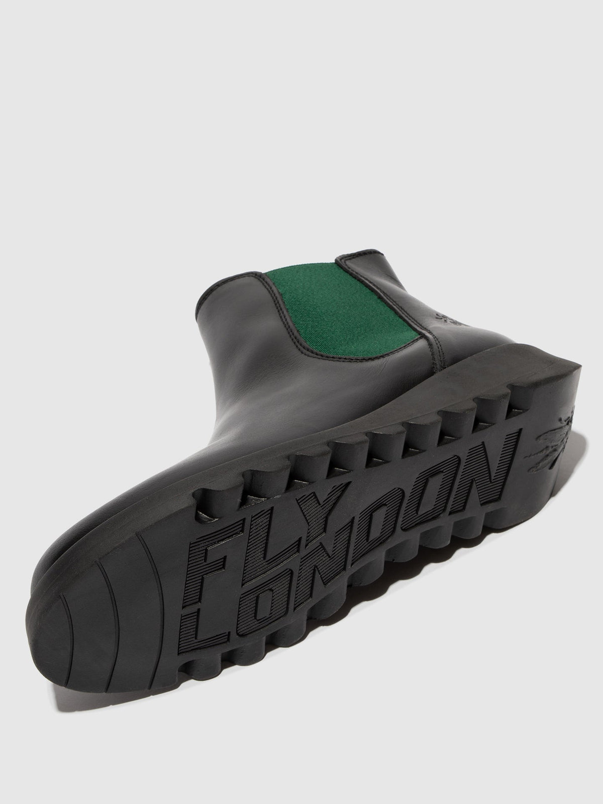 Botins Chelsea em pele FLY London SALV preto (teal elastic)