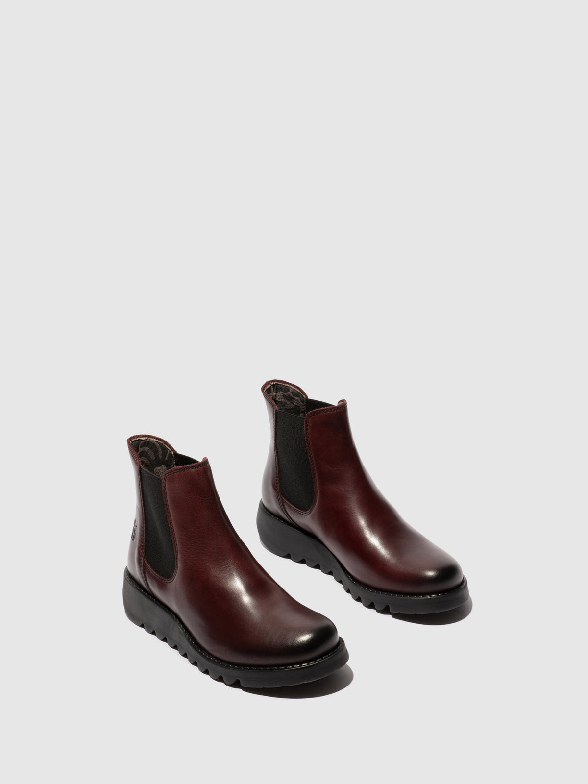 Botins Chelsea em pele FLY London SALV vinho