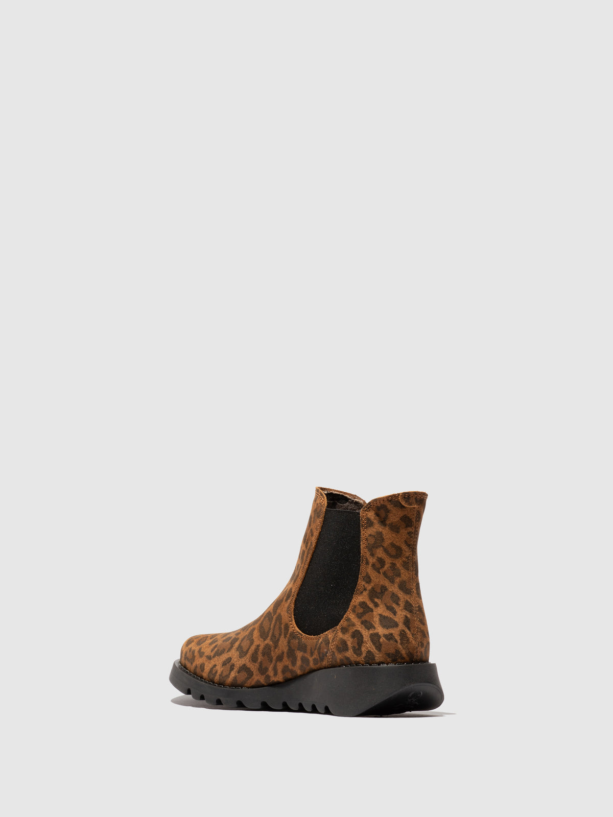 Botins em camurça com padrão leopardo FLY London SALV camel