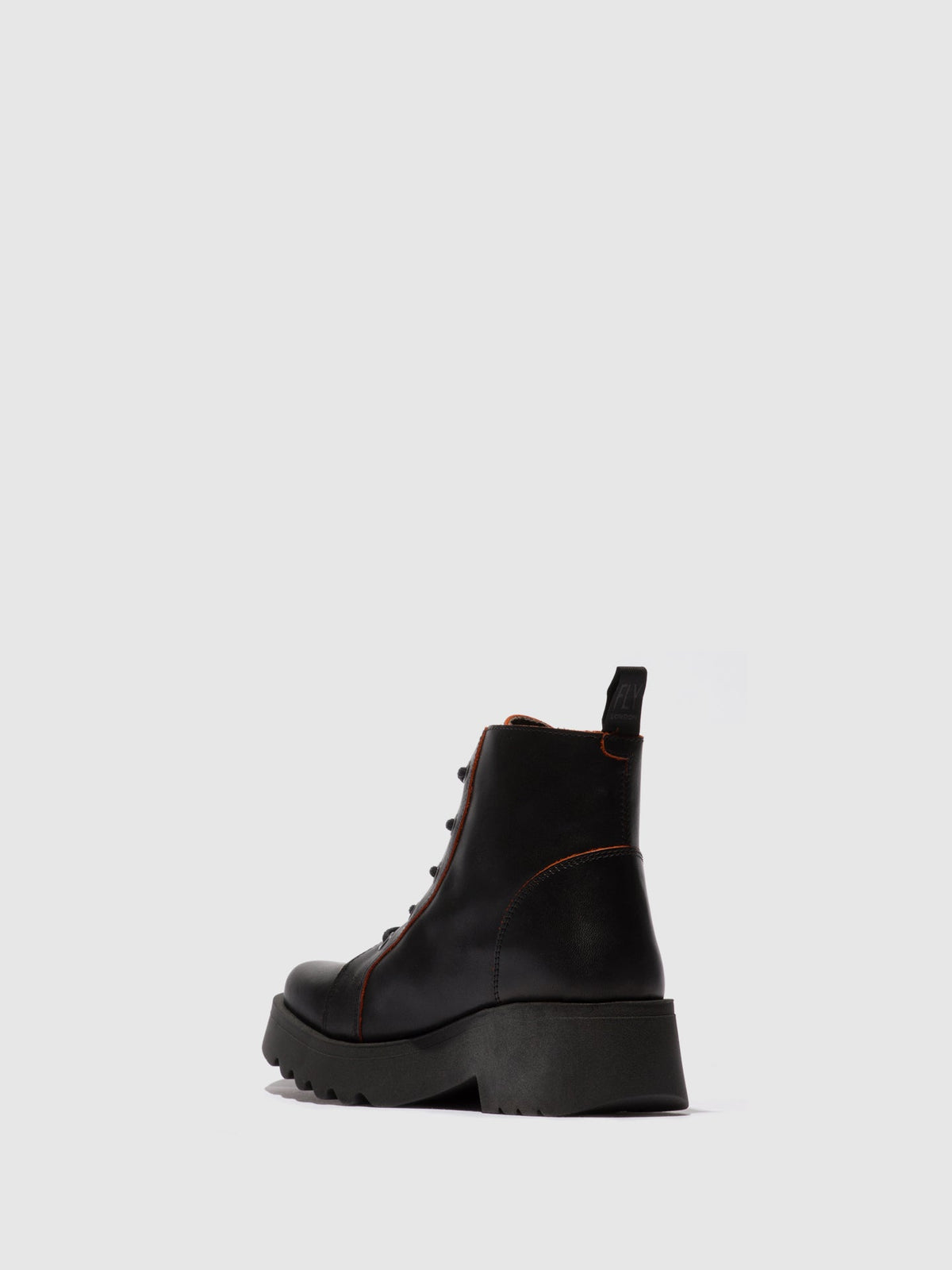 Botins com atacadores em pele FLY London METZ preto/vermelho