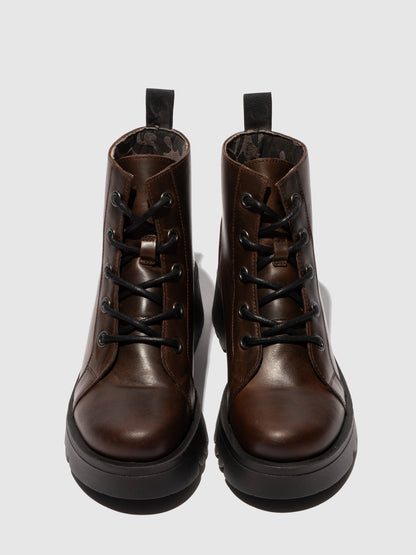 Botins em pele FLY London METZ castanho-escuro
