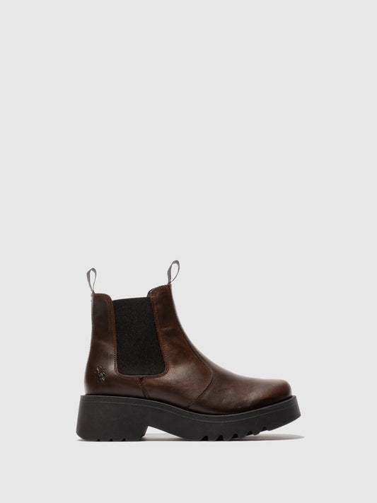 Botins em pele FLY London MEDI castanho-escuro