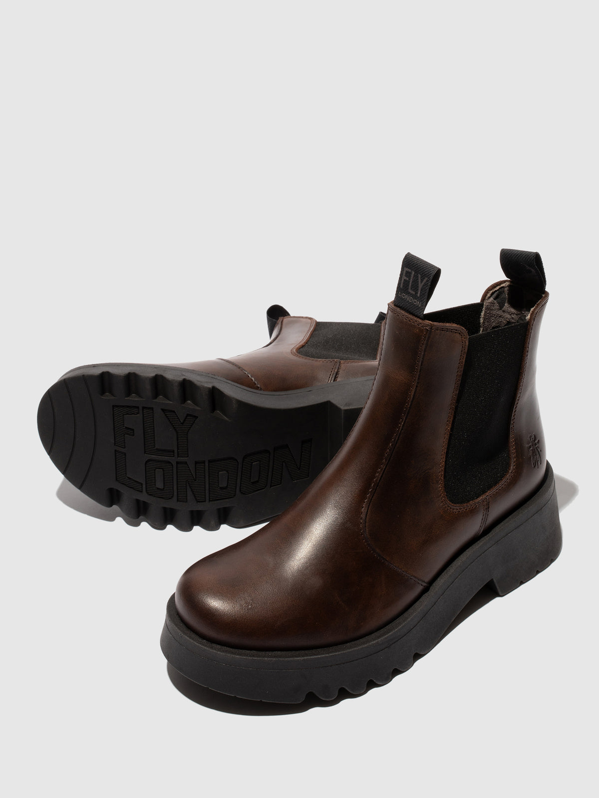 Botins em pele FLY London MEDI castanho-escuro