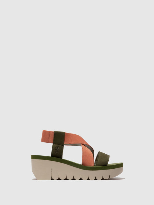 Sandálias em pele FLY London YABI multicolor verde