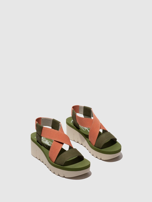 Sandálias em pele FLY London YABI multicolor verde