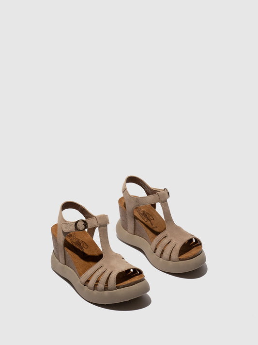 Sandálias em pele FLY London GAIT taupe