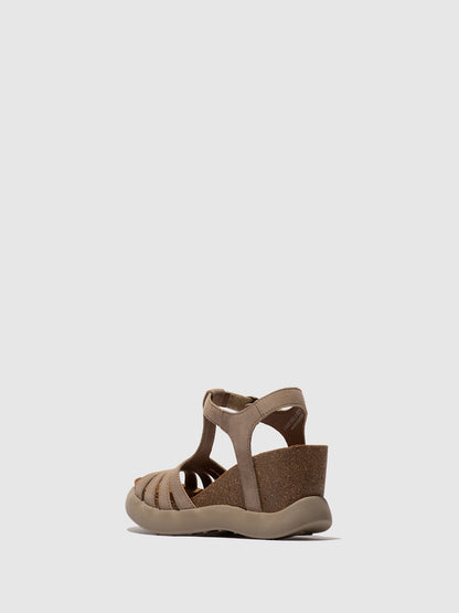Sandálias em pele FLY London GAIT taupe