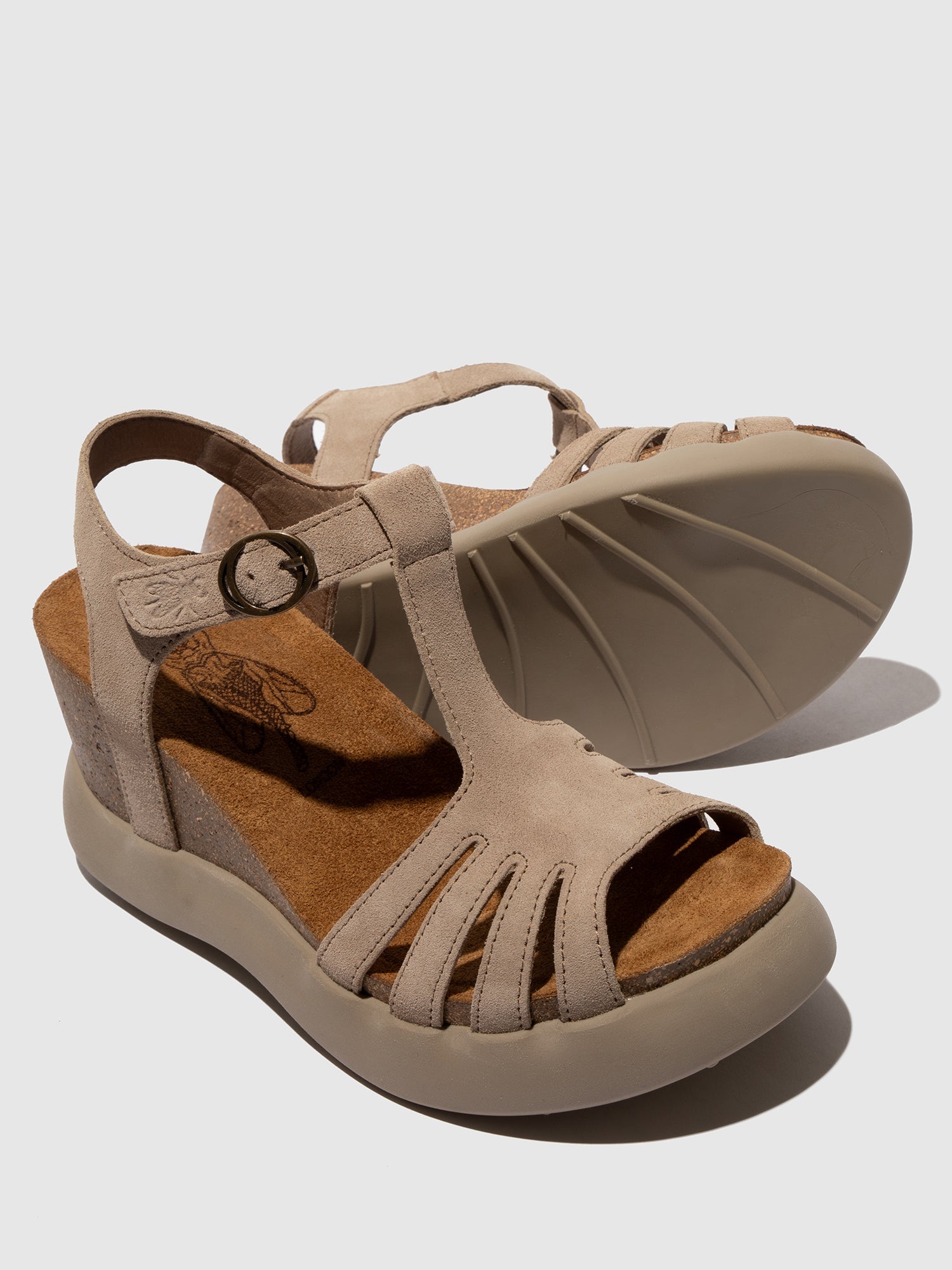 Sandálias em pele FLY London GAIT taupe