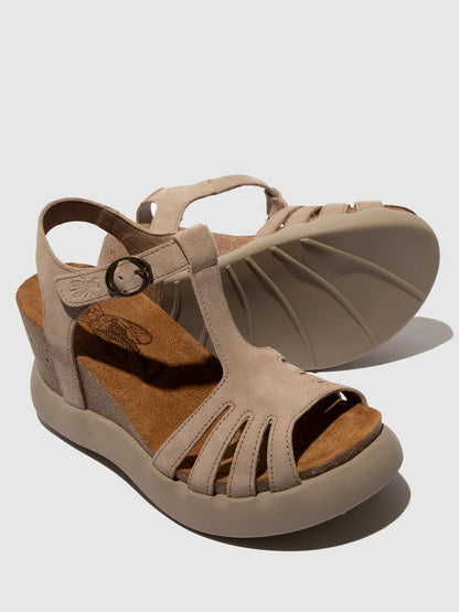 Sandálias em pele FLY London GAIT taupe