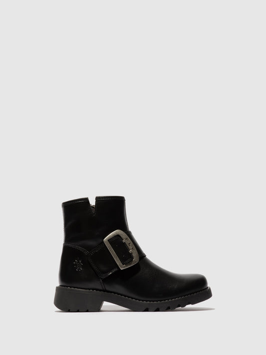 Botins com fivela em pele FLY London RILY rug preto