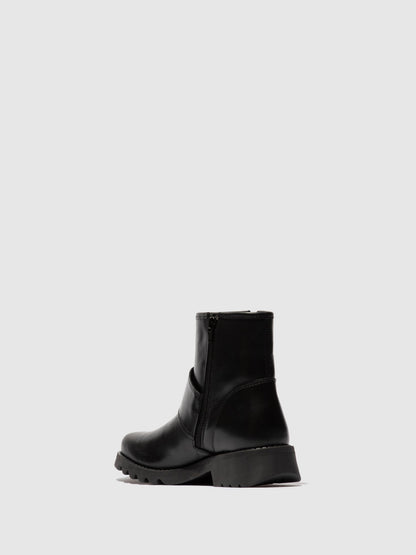Botins com fivela em pele FLY London RILY rug preto