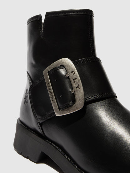 Botins com fivela em pele FLY London RILY rug preto