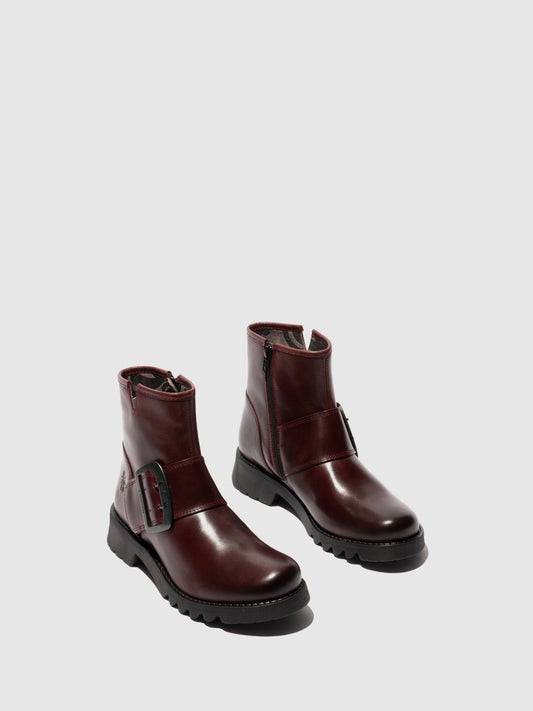 Botins com fivela em pele FLY London RILY vinho