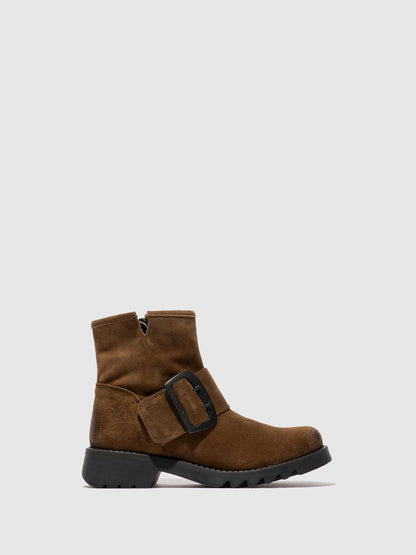 Botins com fivela em pele FLY London RILY elephant