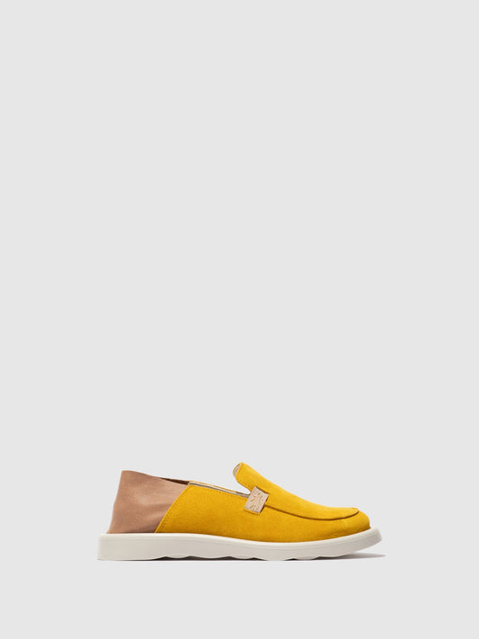 Sapatos em pele FLY London TEVI amarelo taupe