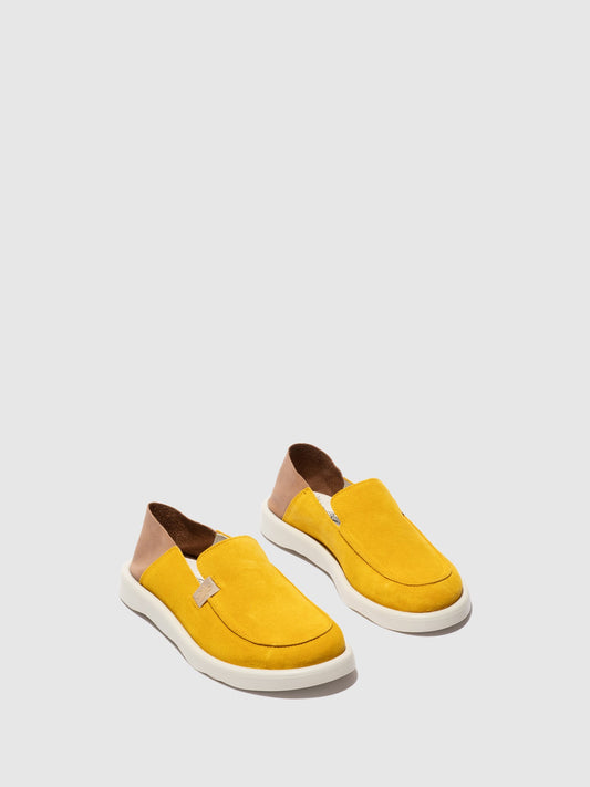 Sapatos em pele FLY London TEVI amarelo taupe