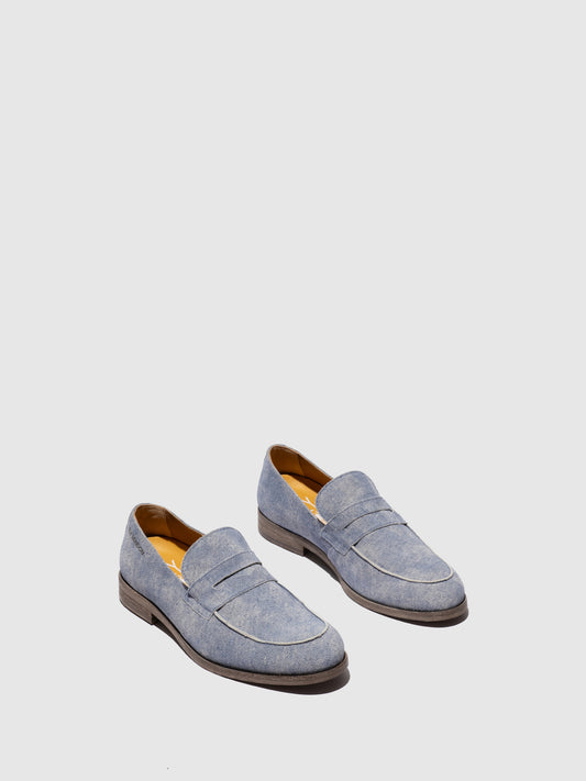 Mocassins clássicos em pele e ganga FLY London CHUV azul jeans