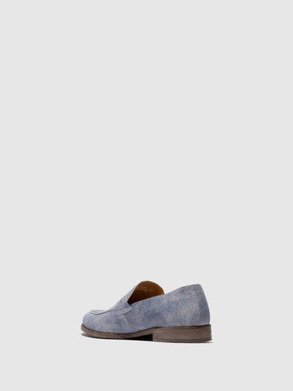 Mocassins clássicos em pele e ganga FLY London CHUV azul jeans