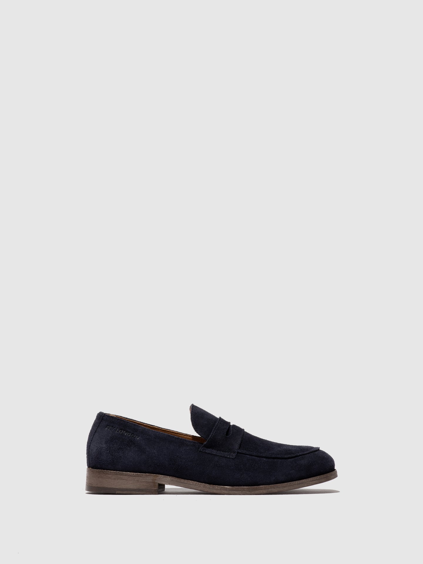 Mocassins clássicos em pele e ganga FLY London CHUV azul-marinho