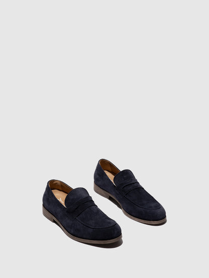 Mocassins clássicos em pele e ganga FLY London CHUV azul-marinho