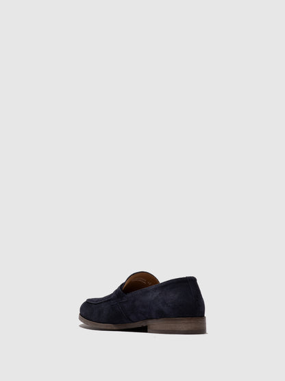 Mocassins clássicos em pele e ganga FLY London CHUV azul-marinho