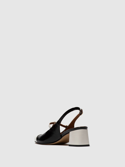 Sandálias em pele verniz FLY London SOLN offwhite preto