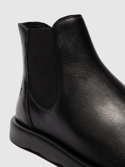 Botins Chelsea em pele FLY London TICH preto