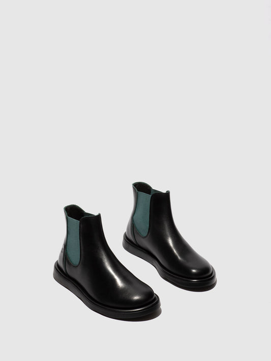 Botins Chelsea em pele FLY London TICH ground/verde