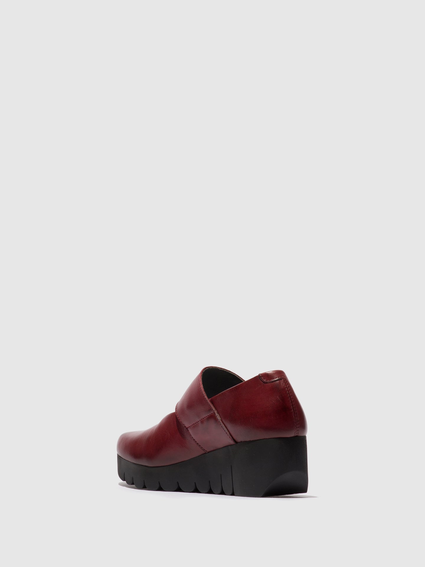 Sapatos em pele com velcro FLY London VARI bordô