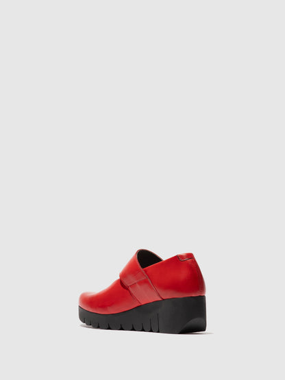 Sapatos com velcro em pele FLY London VARI vermelho