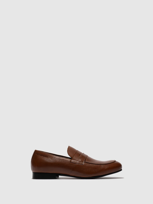 Mocassins clássicos em pele FLY London DRIK cognac
