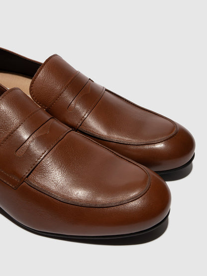 Mocassins clássicos em pele FLY London DRIK cognac