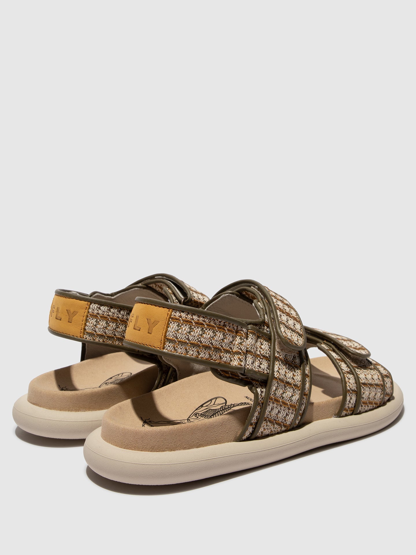 Sandálias FLY London PAAV khaki bumblebee